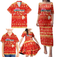 Merry Christmas Hawaii Family Matching Puletasi and Hawaiian Shirt Xmas Travel Map DT02 - Polynesian Pride