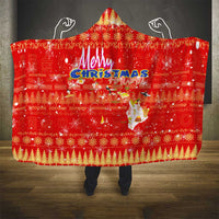 Merry Christmas Hawaii Hooded Blanket Xmas Travel Map - Polynesian Pride