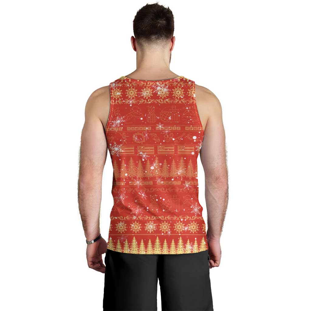 Merry Christmas Hawaii Men Tank Top Xmas Travel Map - Polynesian Pride