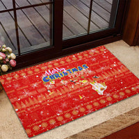 Merry Christmas Hawaii Rubber Doormat Xmas Travel Map DT02 - Polynesian Pride