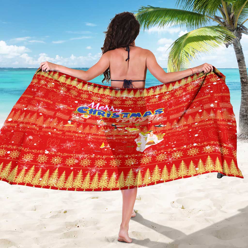 Merry Christmas Hawaii Sarong Xmas Travel Map - Polynesian Pride