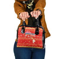 Merry Christmas Hawaii Shoulder Handbag Xmas Travel Map DT02 One Size Red - Polynesian Pride