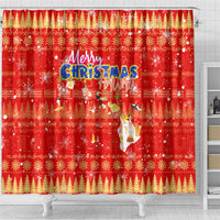 Merry Christmas Hawaii Shower Curtain Xmas Travel Map - Polynesian Pride