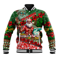 Mele Kalikimaka Shaka Santa Baseball Jacket Hawaiian Surf Christmas Design with Aloha Spirit - Polynesian Pride