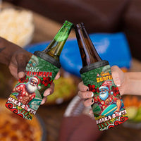 Mele Kalikimaka Shaka Santa 4 in 1 Can Cooler Tumbler Hawaiian Surf Christmas Design with Aloha Spirit - Polynesian Pride