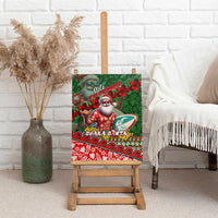 Mele Kalikimaka Shaka Santa Canvas Wall Art Hawaiian Surf Christmas Design with Aloha Spirit - Polynesian Pride