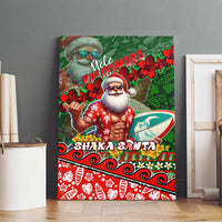 Mele Kalikimaka Shaka Santa Canvas Wall Art Hawaiian Surf Christmas Design with Aloha Spirit - Polynesian Pride