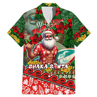 Mele Kalikimaka Shaka Santa Family Matching Mermaid Dress and Hawaiian Shirt Hawaiian Surf Christmas Design with Aloha Spirit - Polynesian Pride
