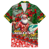 Mele Kalikimaka Shaka Santa Family Matching Off Shoulder Maxi Dress and Hawaiian Shirt Hawaiian Surf Christmas Design with Aloha Spirit - Polynesian Pride