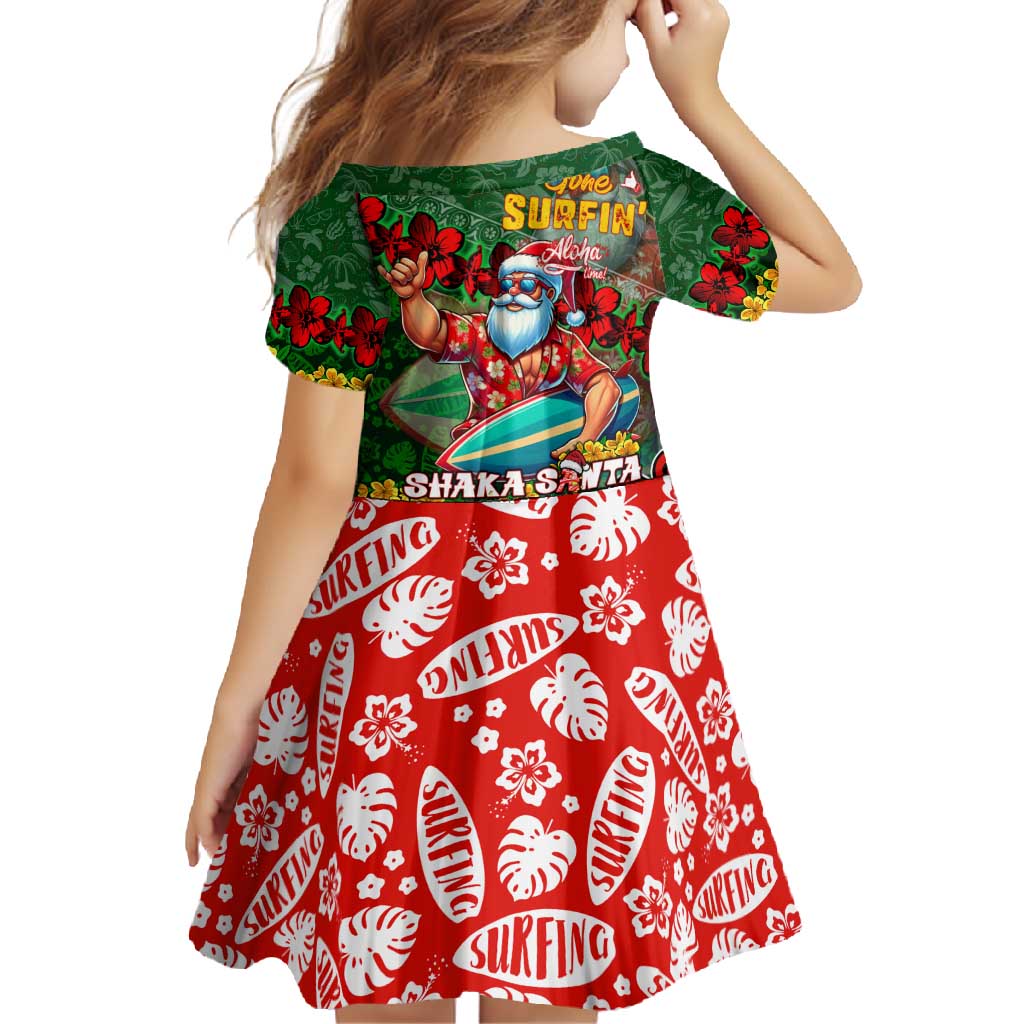 Mele Kalikimaka Shaka Santa Family Matching Tank Maxi Dress and Hawaiian Shirt Hawaiian Surf Christmas Design with Aloha Spirit - Polynesian Pride