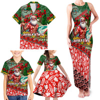 Mele Kalikimaka Shaka Santa Family Matching Tank Maxi Dress and Hawaiian Shirt Hawaiian Surf Christmas Design with Aloha Spirit - Polynesian Pride