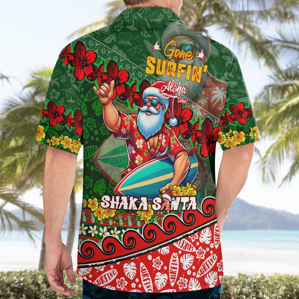 Mele Kalikimaka Shaka Santa Hawaiian Shirt Hawaiian Surf Christmas Design with Aloha Spirit - Polynesian Pride