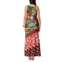 Mele Kalikimaka Shaka Santa Tank Maxi Dress Hawaiian Surf Christmas Design with Aloha Spirit - Polynesian Pride