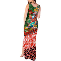 Mele Kalikimaka Shaka Santa Tank Maxi Dress Hawaiian Surf Christmas Design with Aloha Spirit - Polynesian Pride