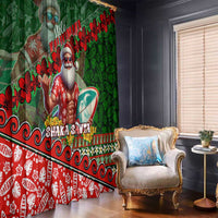 Mele Kalikimaka Shaka Santa Window Curtain Hawaiian Surf Christmas Design with Aloha Spirit DT02 - Polynesian Pride