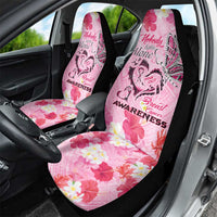 Butterfly Polynesia Breast Cancer Car Seat Cover Nobody Fights Alone Pink Out Tropical Hibiscus