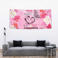 Butterfly Polynesia Breast Cancer Tapestry Nobody Fights Alone Pink Out Tropical Hibiscus