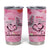 Butterfly Polynesia Breast Cancer Tumbler Cup Nobody Fights Alone Pink Out Tropical Hibiscus