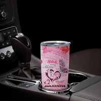 Butterfly Polynesia Breast Cancer Tumbler Cup Nobody Fights Alone Pink Out Tropical Hibiscus