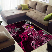Breast Cancer Mermaid Polynesia Area Rug Faith Hope Love