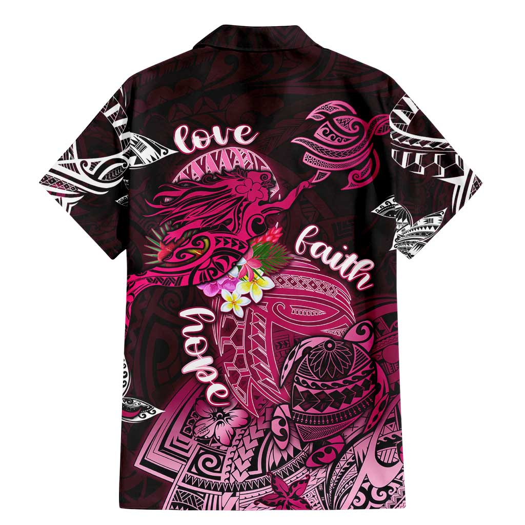 Breast Cancer Mermaid Polynesia Family Matching Mermaid Dress and Hawaiian Shirt Faith Hope Love DT02 - Polynesian Pride