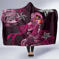 Breast Cancer Mermaid Polynesia Hooded Blanket Faith Hope Love