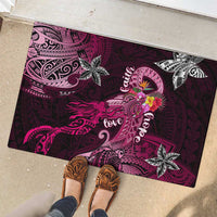 Breast Cancer Mermaid Polynesia Rubber Doormat Faith Hope Love