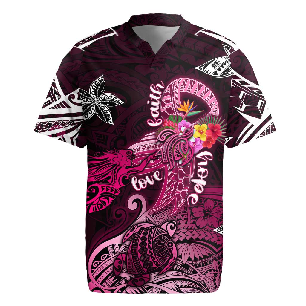 Breast Cancer Mermaid Polynesia Rugby Jersey Faith Hope Love DT02 Pink - Polynesian Pride