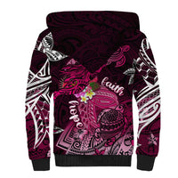 Breast Cancer Mermaid Polynesia Sherpa Hoodie Faith Hope Love