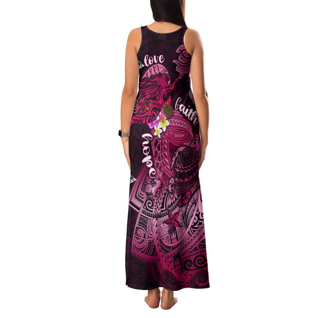 Breast Cancer Mermaid Polynesia Tank Maxi Dress Faith Hope Love
