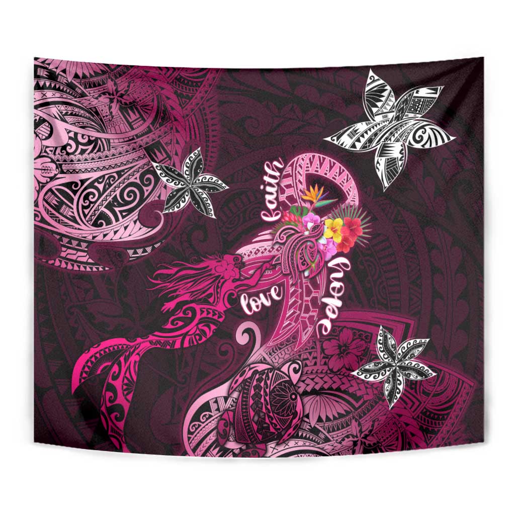 Breast Cancer Mermaid Polynesia Tapestry Faith Hope Love