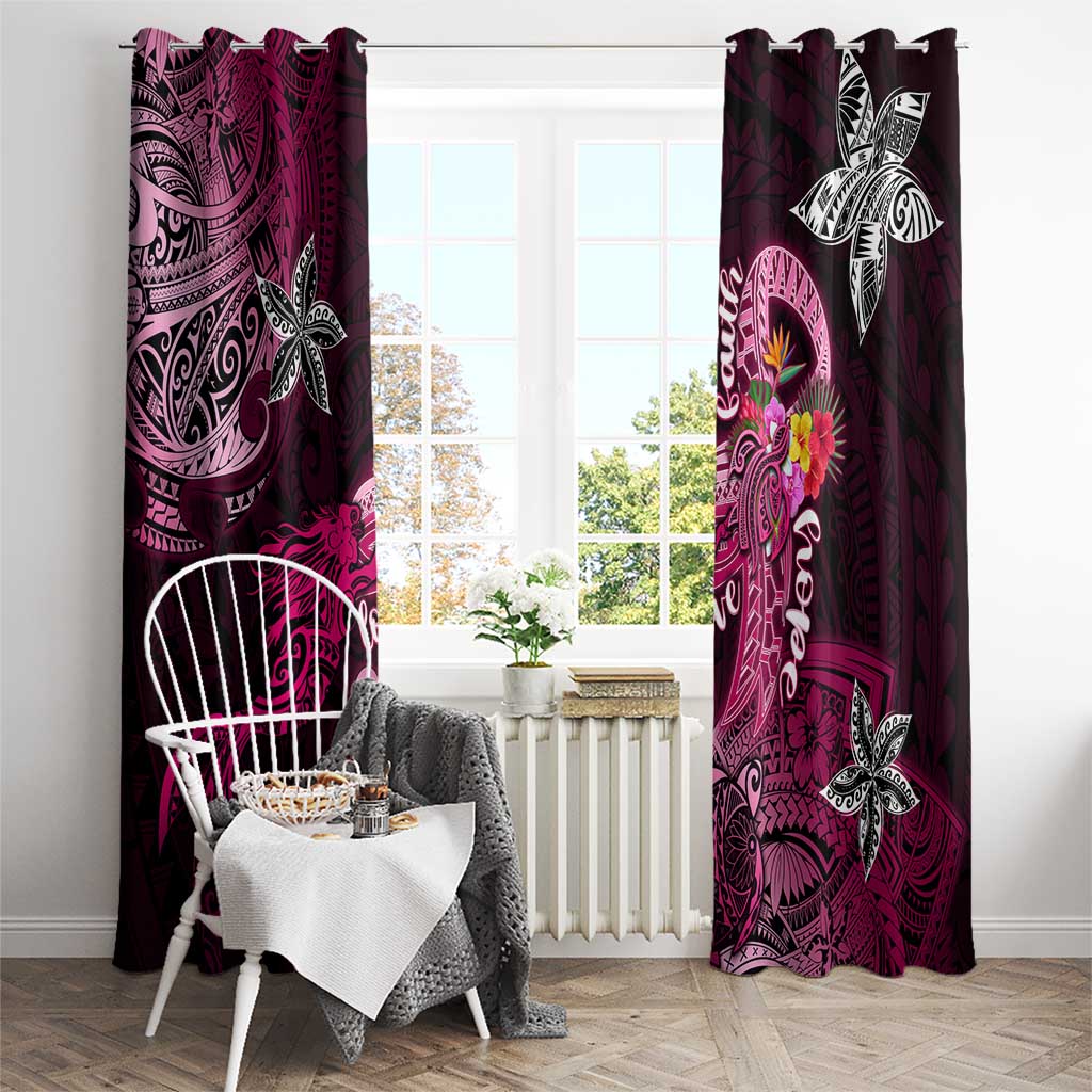 Breast Cancer Mermaid Polynesia Window Curtain Faith Hope Love