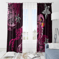 Breast Cancer Mermaid Polynesia Window Curtain Faith Hope Love