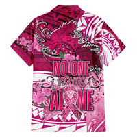 Breast Cancer Awareness Hawaii Family Matching Puletasi and Hawaiian Shirt Polynesia Girl Nobody Fights Alone