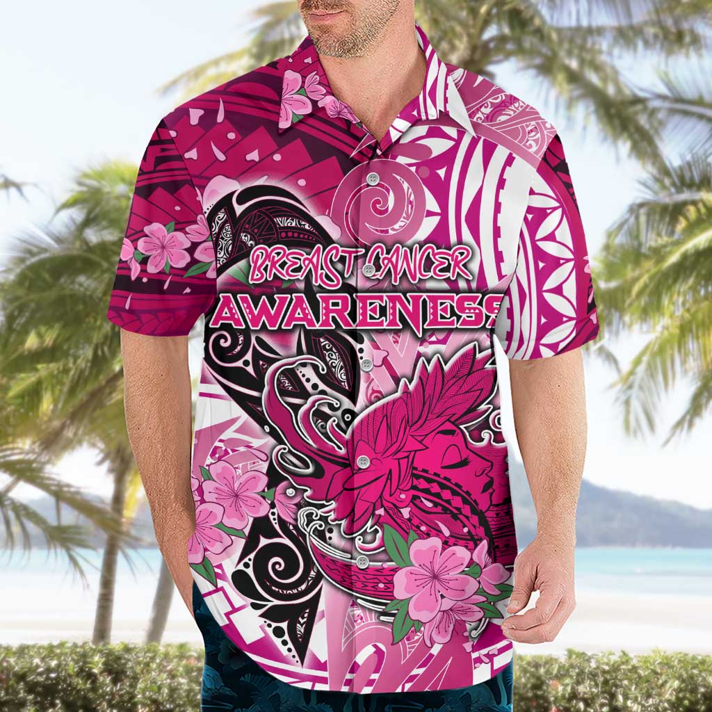 Breast Cancer Awareness Hawaii Hawaiian Shirt Polynesia Girl Nobody Fights Alone