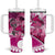 Breast Cancer Awareness Hawaii Tumbler With Handle Polynesia Girl Nobody Fights Alone