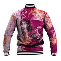 Breast Cancer New Zealand Baseball Jacket Maori Aotearoa Girl Pink Out DT02 - Polynesian Pride