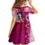 Breast Cancer New Zealand Family Matching Off The Shoulder Long Sleeve Dress and Hawaiian Shirt Maori Aotearoa Girl Pink Out