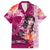 Breast Cancer New Zealand Family Matching Off The Shoulder Long Sleeve Dress and Hawaiian Shirt Maori Aotearoa Girl Pink Out