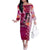 Breast Cancer New Zealand Family Matching Off The Shoulder Long Sleeve Dress and Hawaiian Shirt Maori Aotearoa Girl Pink Out