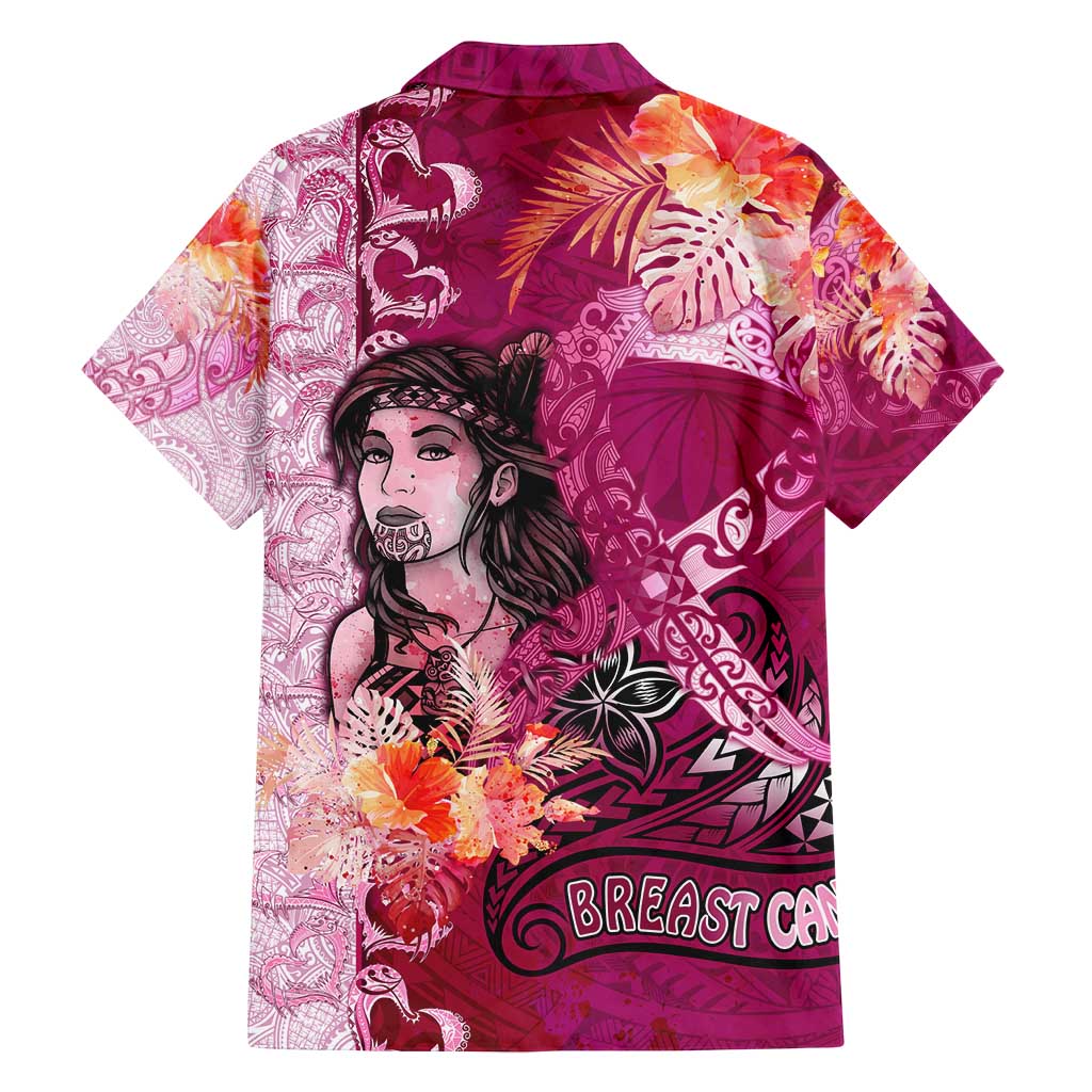 Breast Cancer New Zealand Family Matching Off Shoulder Short Dress and Hawaiian Shirt Maori Aotearoa Girl Pink Out DT02 - Polynesian Pride