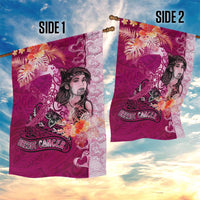 Breast Cancer New Zealand Garden Flag Maori Aotearoa Girl Pink Out