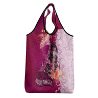 Breast Cancer New Zealand Grocery Bag Maori Aotearoa Girl Pink Out DT02 - Polynesian Pride