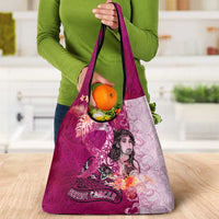 Breast Cancer New Zealand Grocery Bag Maori Aotearoa Girl Pink Out DT02 - Polynesian Pride