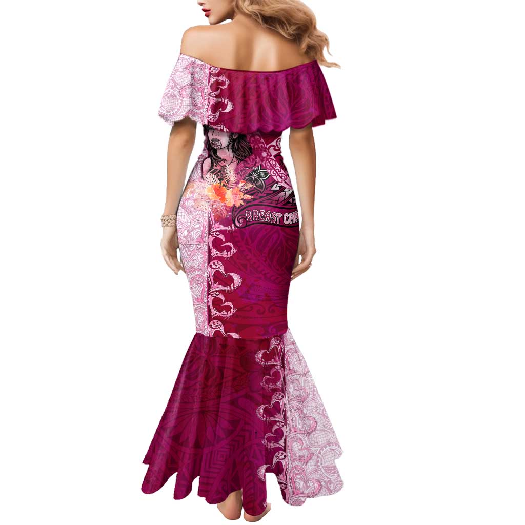Breast Cancer New Zealand Mermaid Dress Maori Aotearoa Girl Pink Out