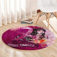 Breast Cancer New Zealand Round Carpet Maori Aotearoa Girl Pink Out