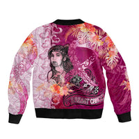 Breast Cancer New Zealand Sleeve Zip Bomber Jacket Maori Aotearoa Girl Pink Out