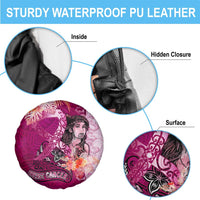 Breast Cancer New Zealand Spare Tire Cover Maori Aotearoa Girl Pink Out