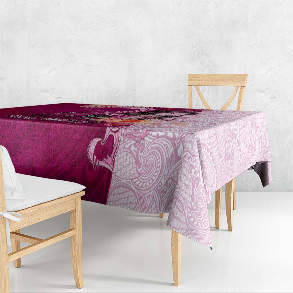 Breast Cancer New Zealand Tablecloth Maori Aotearoa Girl Pink Out DT02 - Polynesian Pride