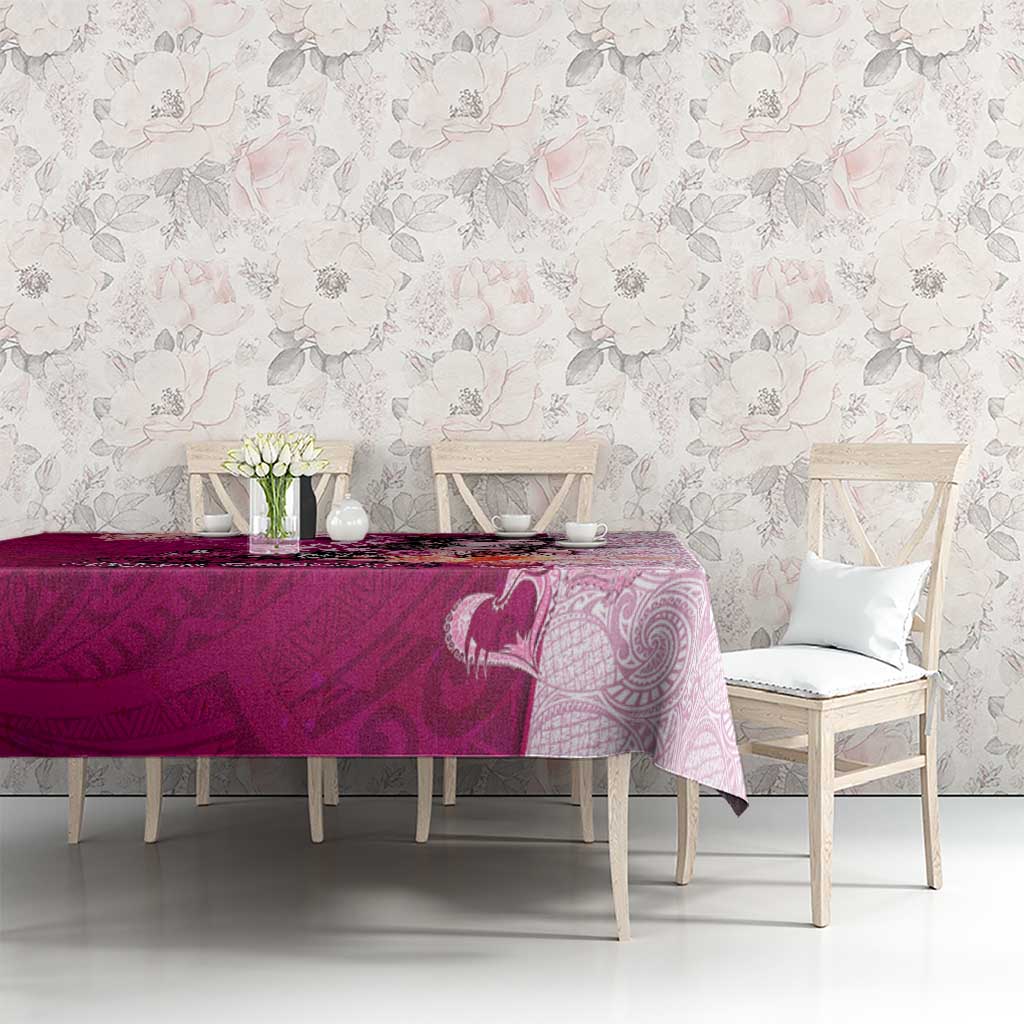 Breast Cancer New Zealand Tablecloth Maori Aotearoa Girl Pink Out DT02 - Polynesian Pride